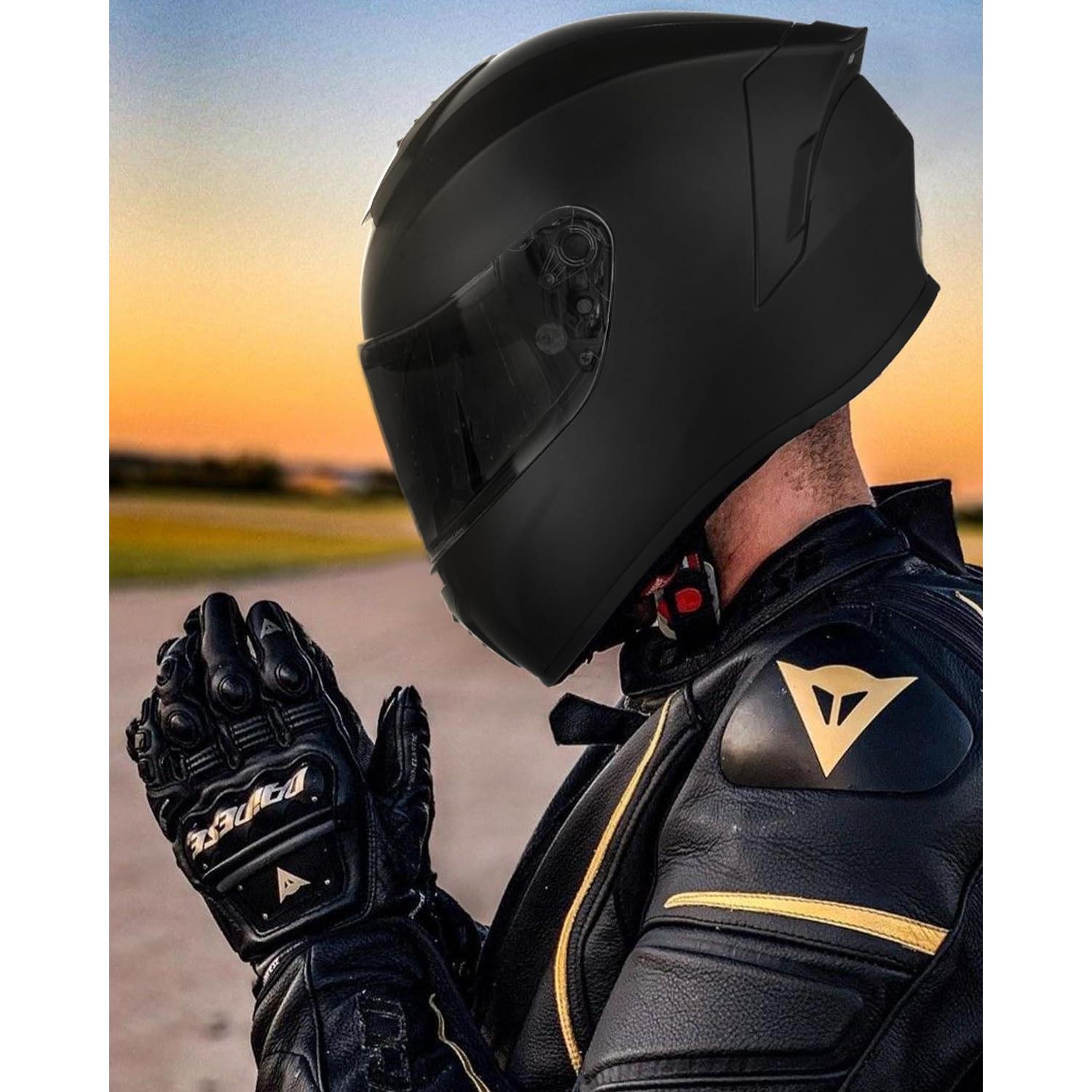 Casco Favoto Moto Cara Completa Negro M 57-58cm Antivaho