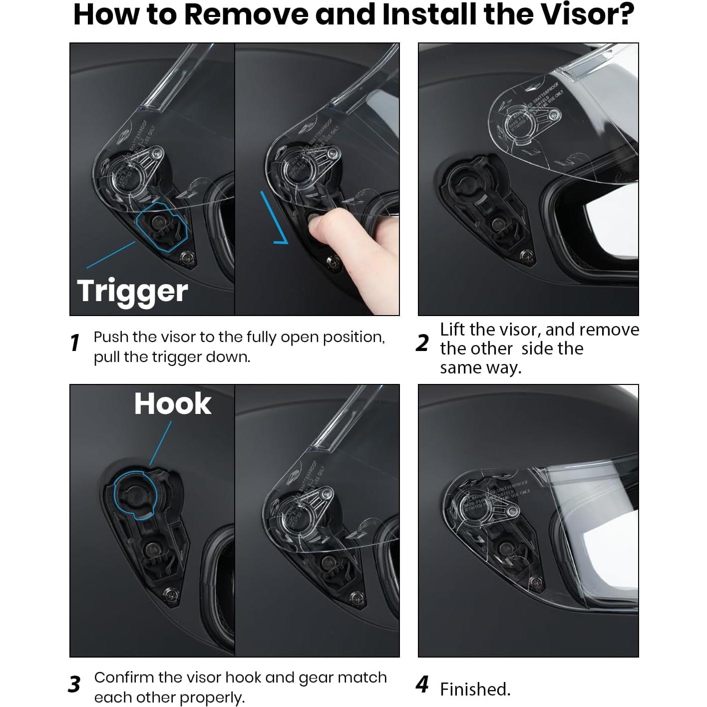 Casco Favoto Moto Cara Completa Negro M 57-58cm Antivaho