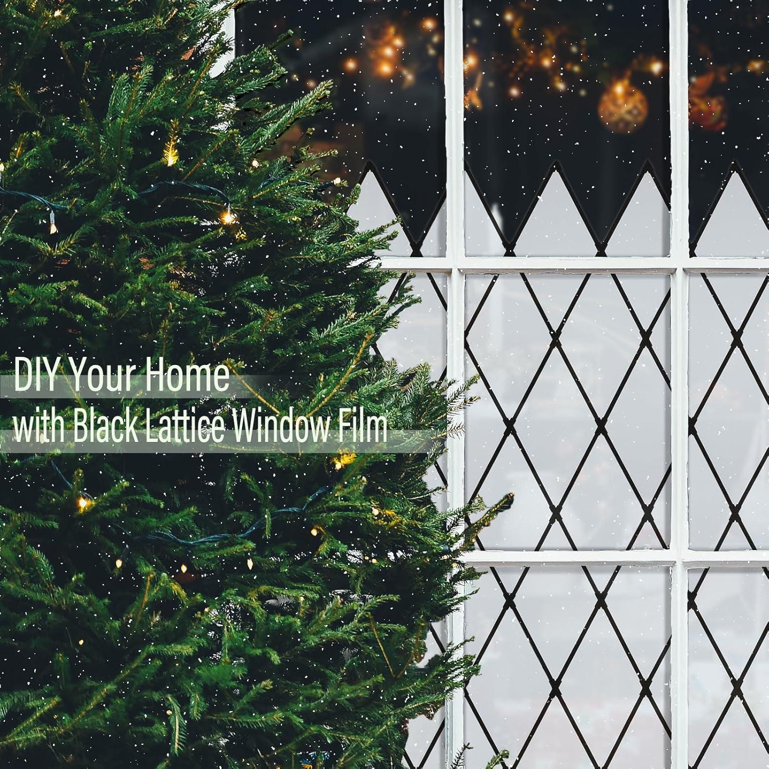 Película para Ventanas FEOMOS Lattice Negro 43.9x200 cm