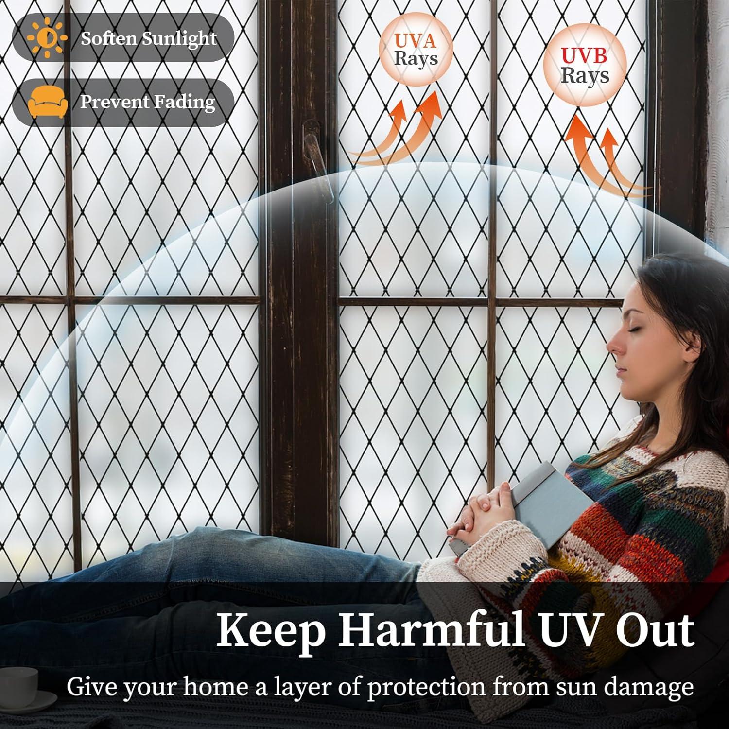 Película para Ventanas FEOMOS Lattice Negro 43.9x200 cm