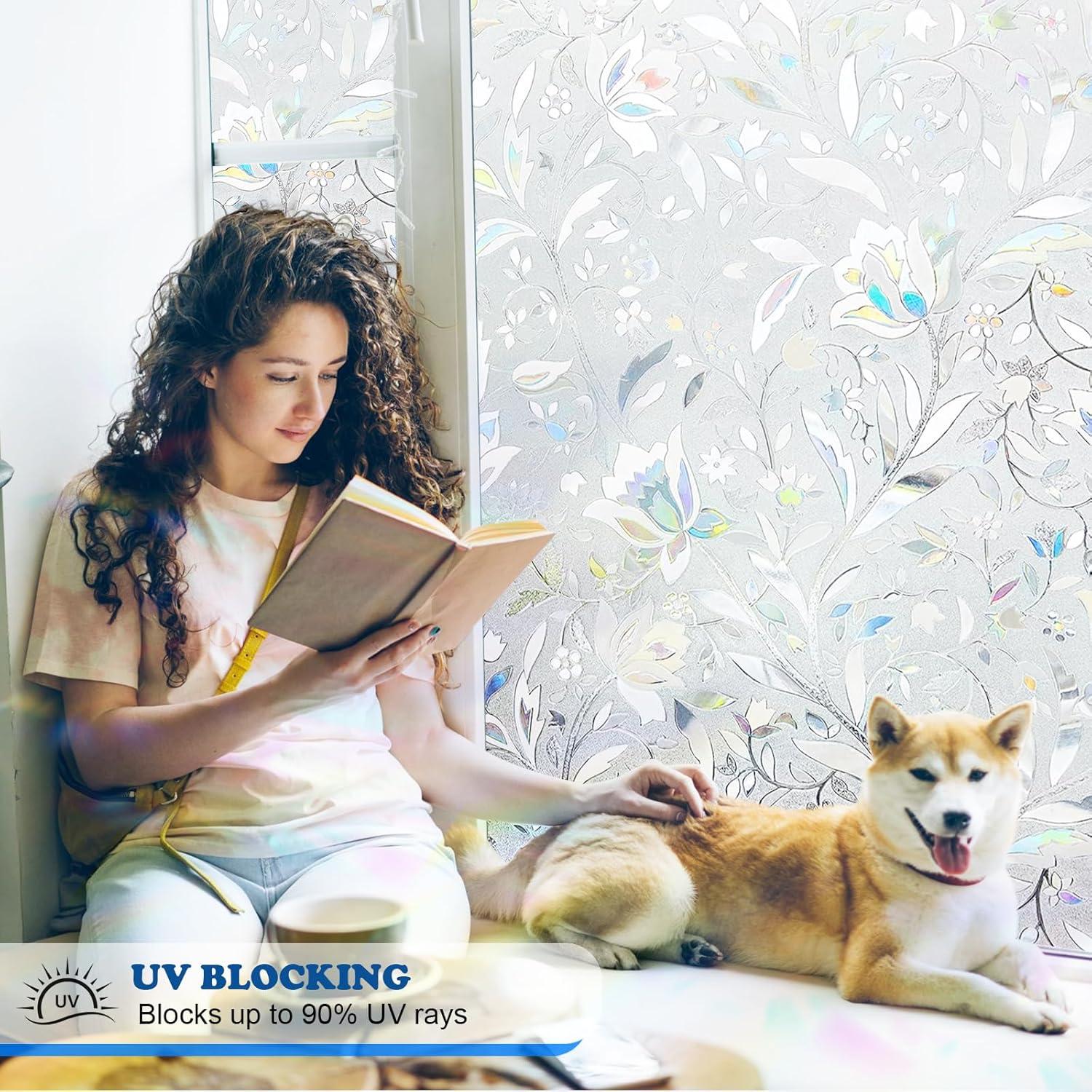 Película Decorativa de Ventana Shackcom Tulipán 45 x 200 cm Anti-UV