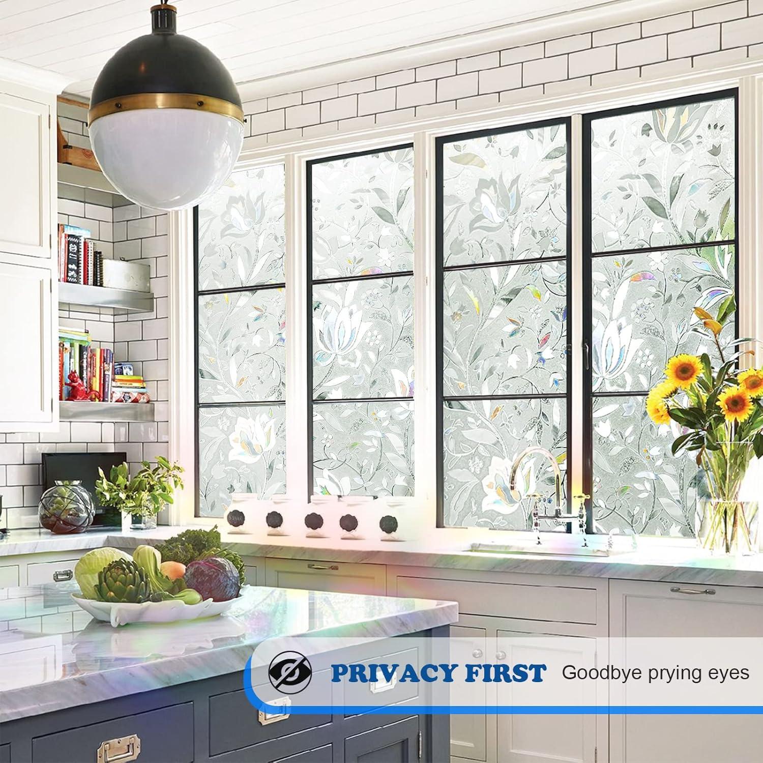 Película Decorativa de Ventana Shackcom Tulipán 45 x 200 cm Anti-UV