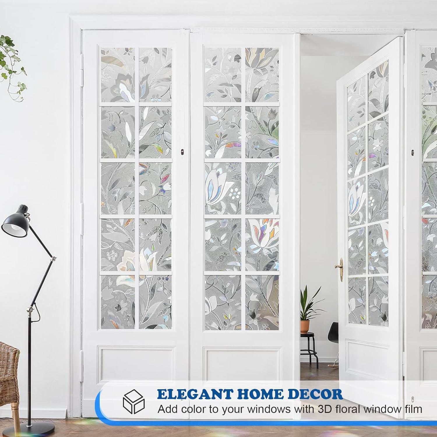 Película Decorativa de Ventana Shackcom Tulipán 45 x 200 cm Anti-UV