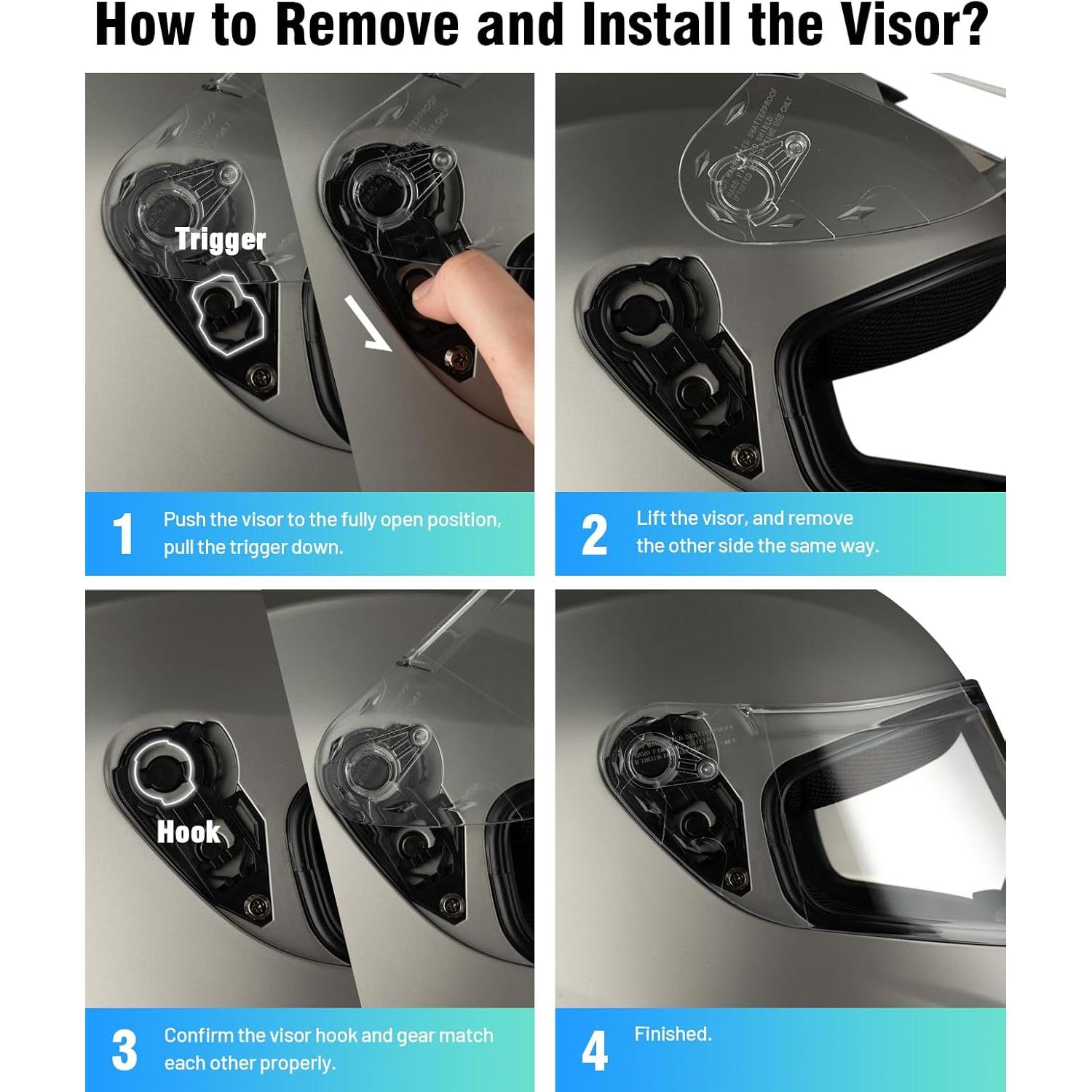 Casco de Moto Favoto XL Titanio con Visera Antivaho