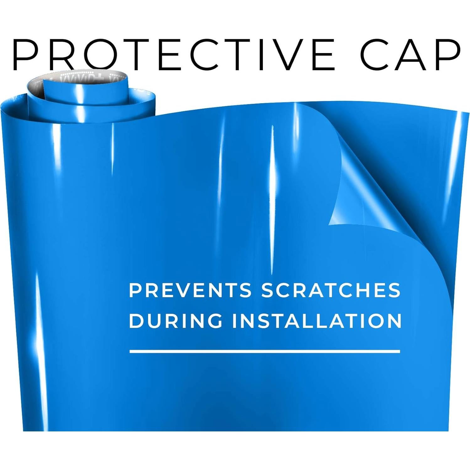 VViViD+ Ultra Gloss Smurf Blue Vinyl Car Wrap Premium Paint Replacement Film Roll with Nano Air Release Technology, Stretchable Protective Cap Liner, Self Adhesive, Indoor Outdoor (1ft x 5ft)