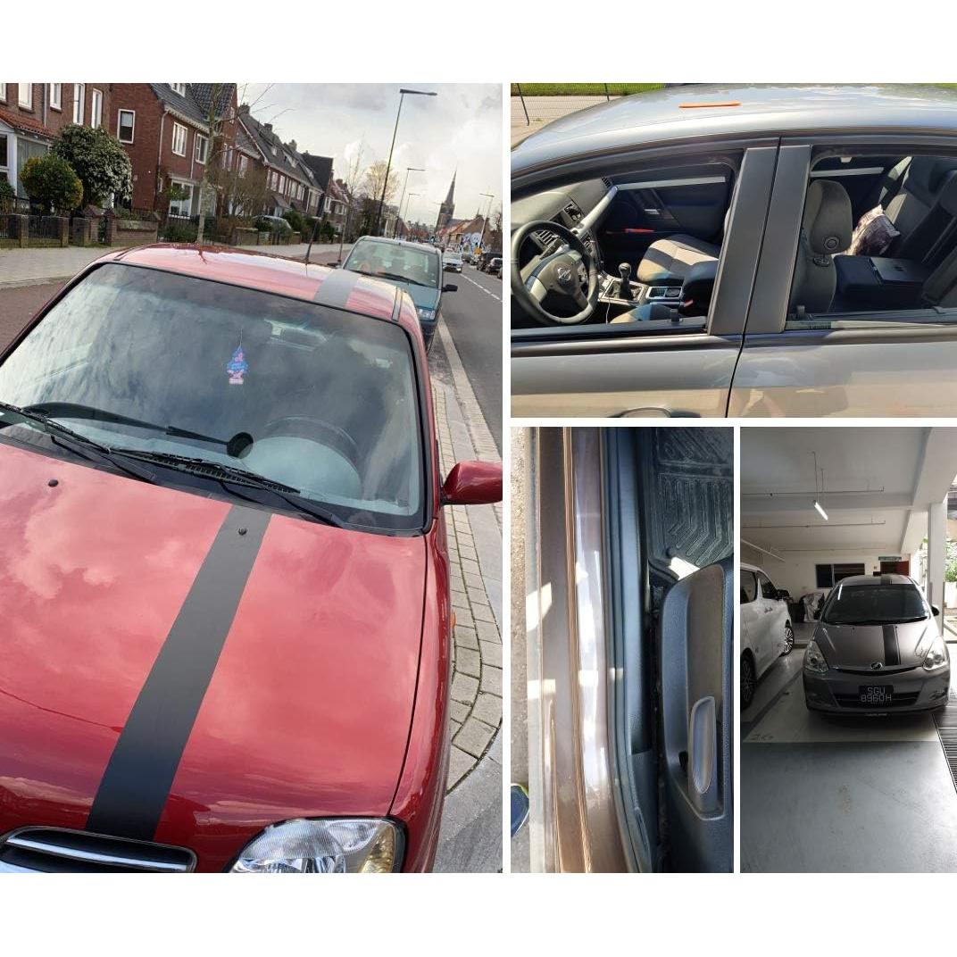 Envoltura de Vinilo Negra Mate LZLRUN 0.3 m x 1.5 m para Auto