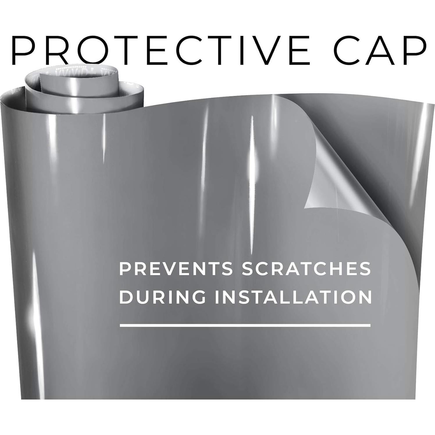 VViViD+ Ultra Gloss Nardo Dark Grey Vinyl Car Wrap Premium Paint Replacement Film Roll with Nano Air Release Technology, Stretchable Protective Cap Liner, Self Adhesive (1ft x 5ft)