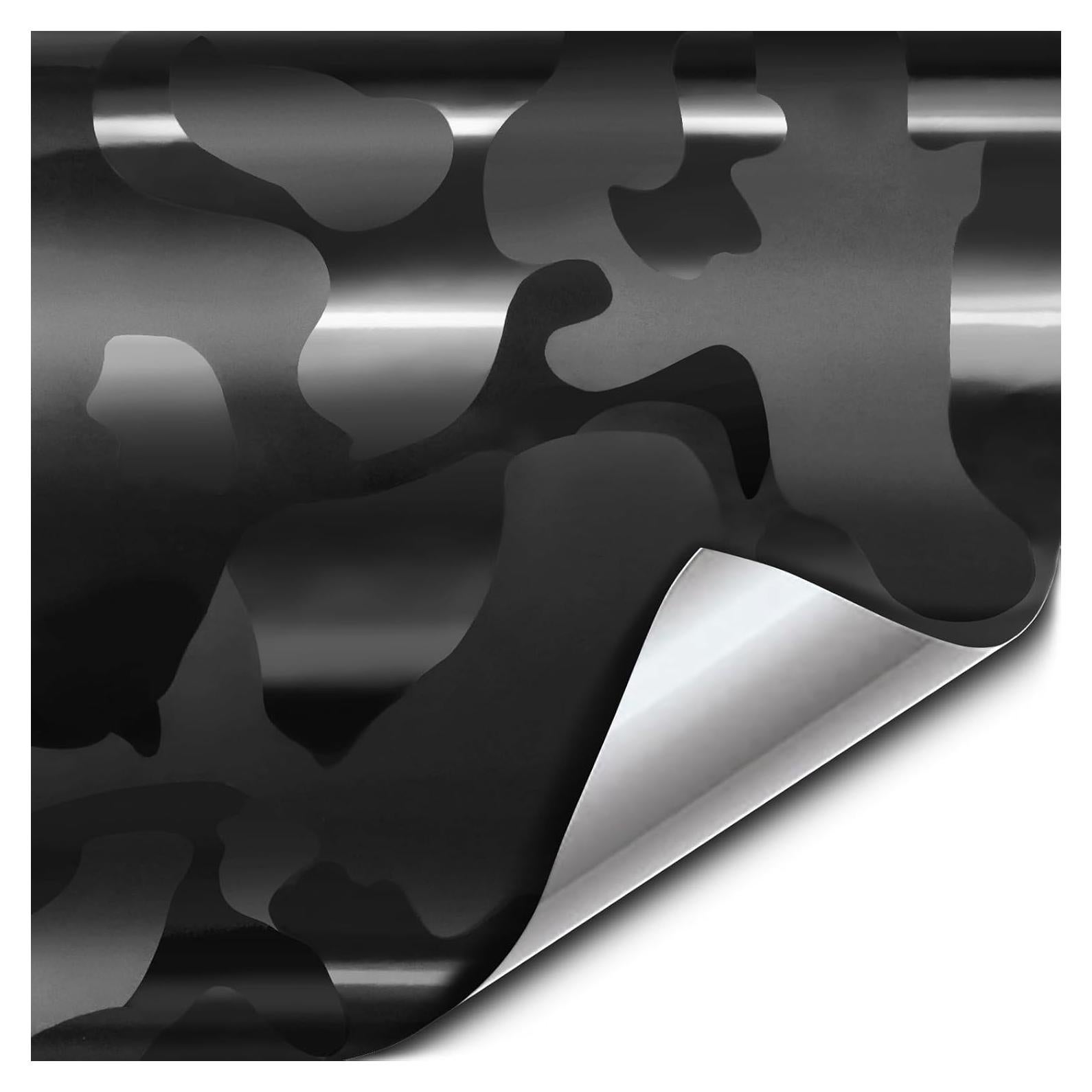 Vinilo Camuflaje Negro VViViD+ 0.3m x 1.5m Auto-Reparable