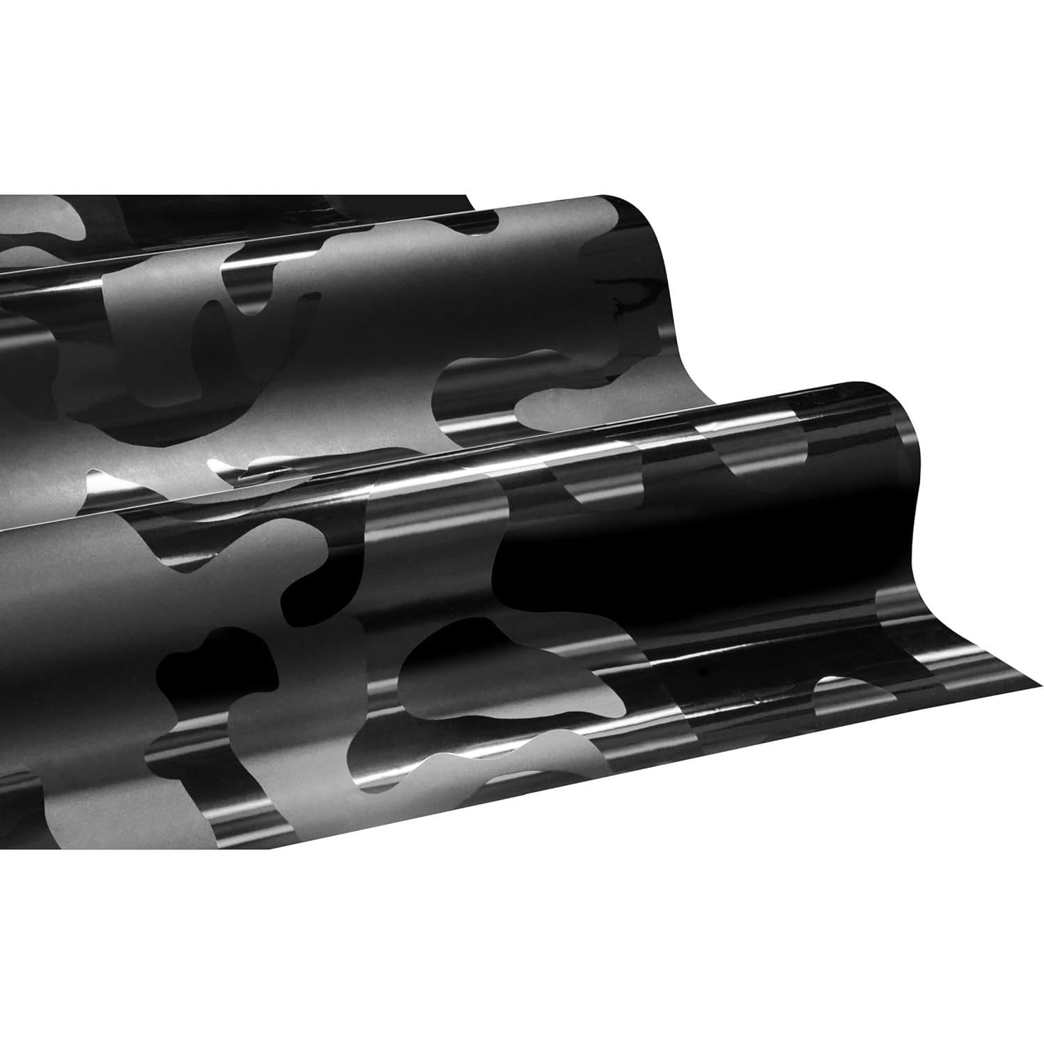 Vinilo Camuflaje Negro VViViD+ 0.3m x 1.5m Auto-Reparable