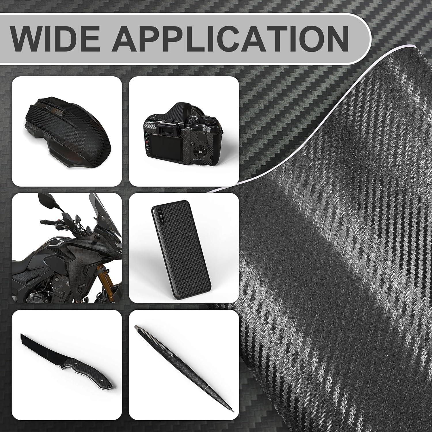 Vinilo de Fibra de Carbono 3D Lypumso Negro 0.3m x 3m