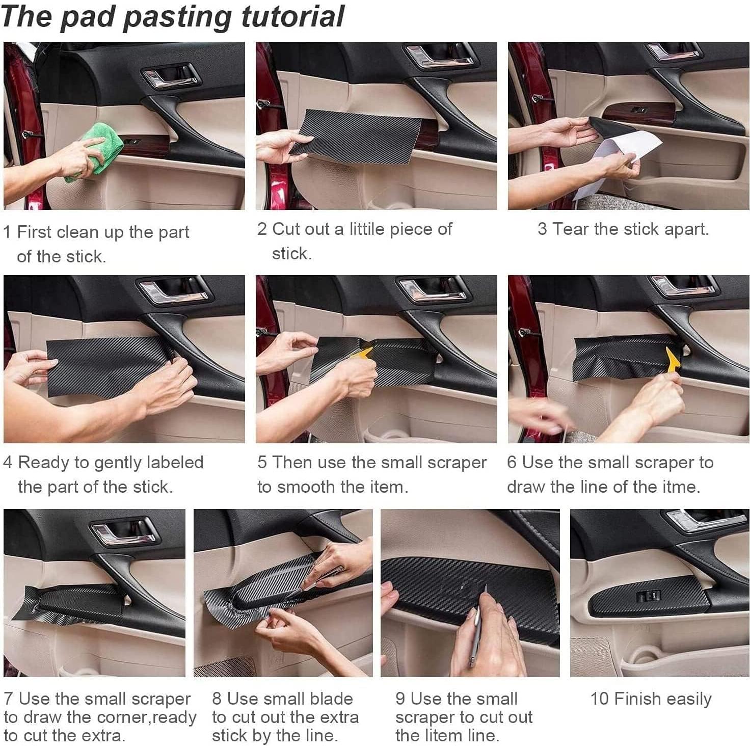 Vinilo de Fibra de Carbono 3D Lypumso Negro 0.3m x 3m