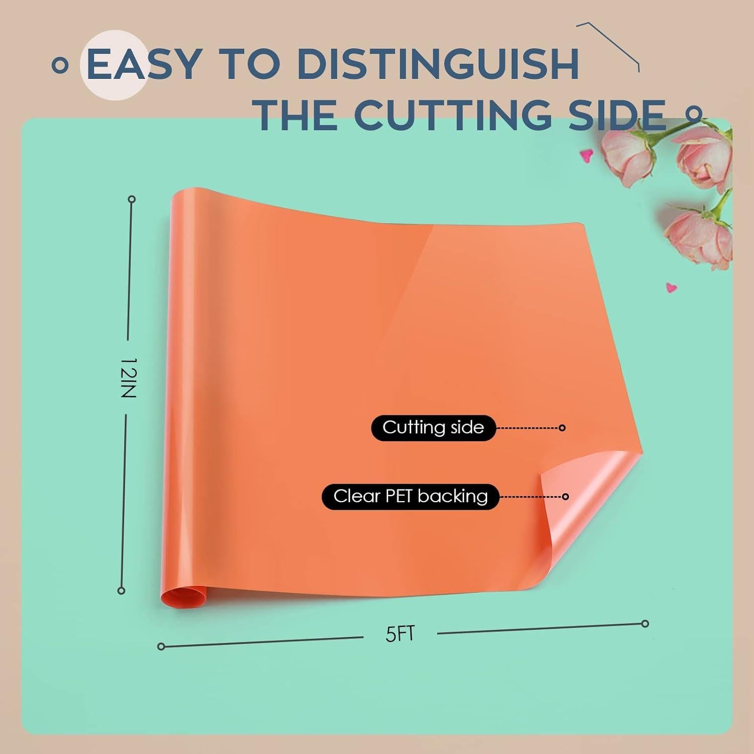 Vinilo Adhesivo Permanente HTVRONT 30.48x152 cm Multicolor