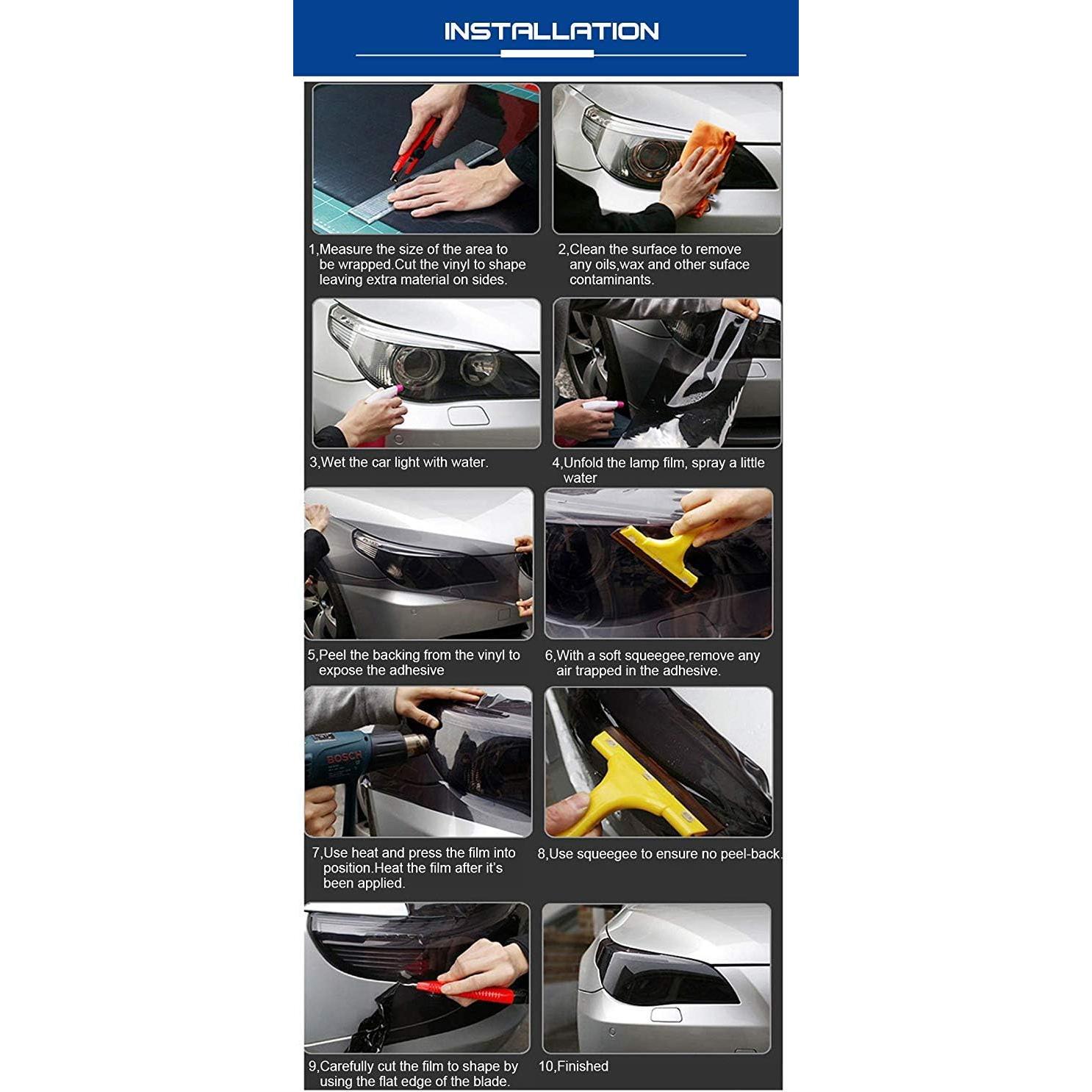 Película de Vinilo Tintado KOMAS 30.5 x 121.9 cm Negro Brillante