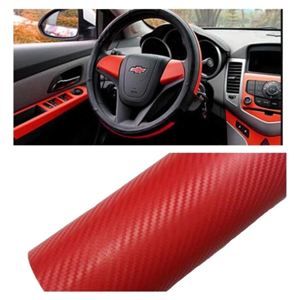 Hoja de Vinilo de Fibra de Carbono Rojo 1.22m x 0.30m Silence Shopping