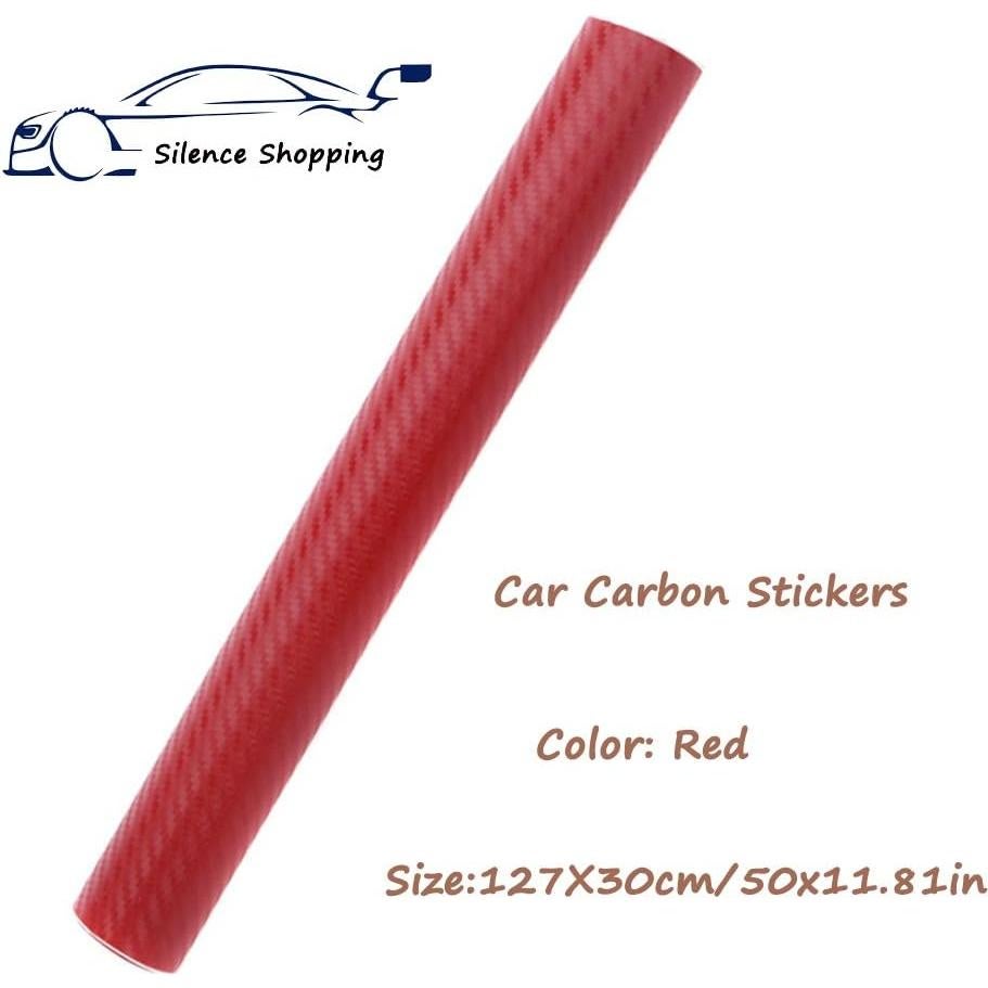 Hoja de Vinilo de Fibra de Carbono Rojo 1.22m x 0.30m Silence Shopping