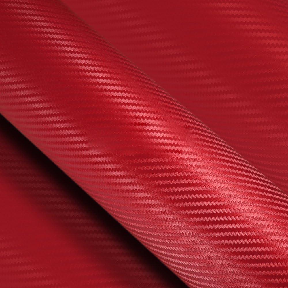 Hoja de Vinilo de Fibra de Carbono Rojo 1.22m x 0.30m Silence Shopping
