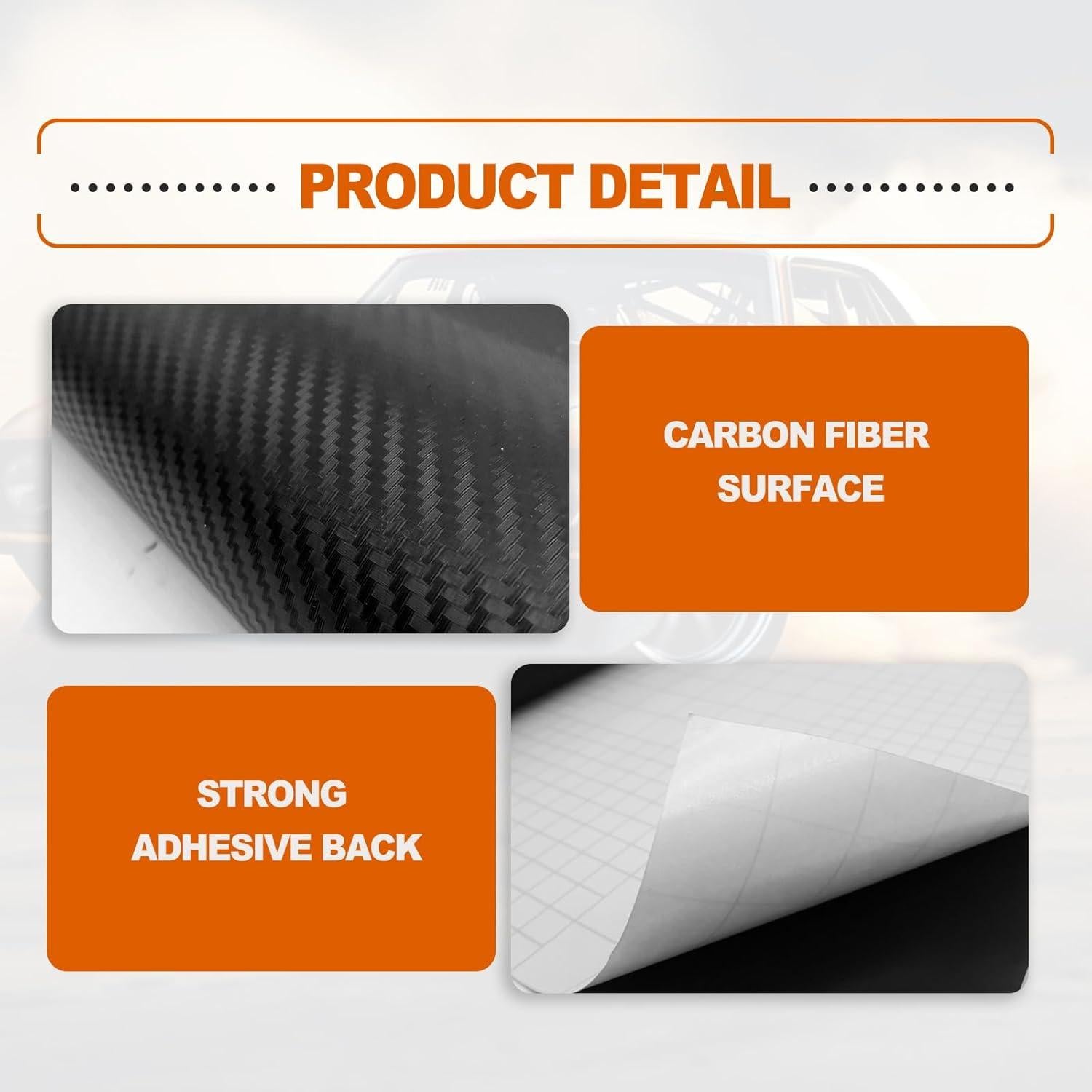 Envoltura de Vinilo Fibra de Carbono 3D Mate RBOKO 30x152 cm