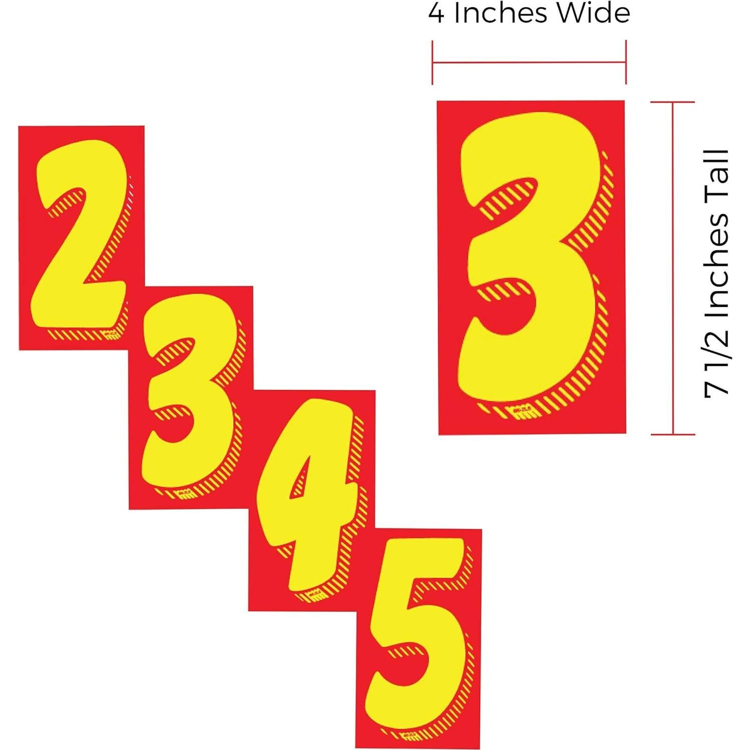 Calcomanías de Vinilo EZ Line 11 Docenas Números Rojos Amarillos