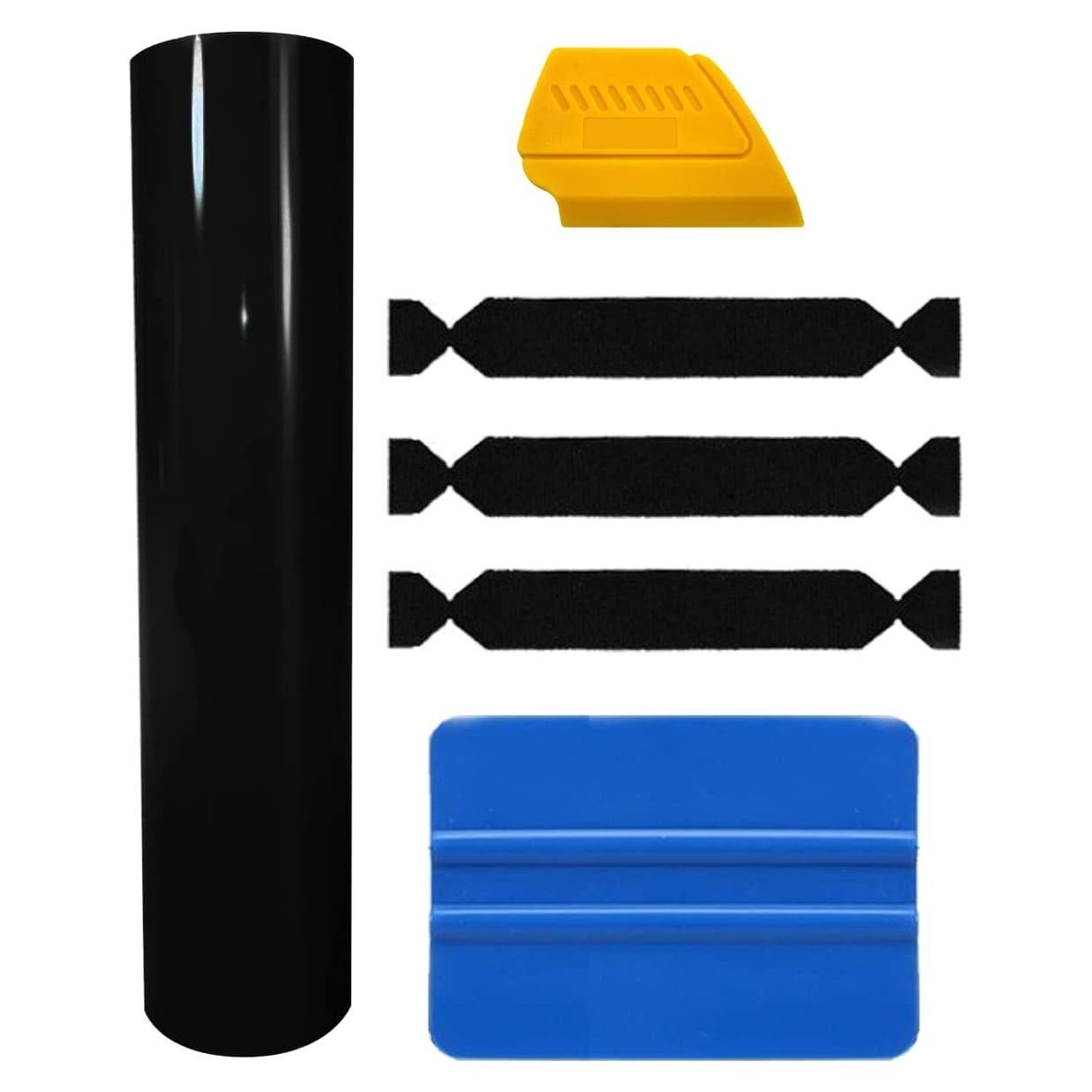 Vinilo Automotriz VViViD Negro Brillante 0.46m x 1.52m + Kit 3M