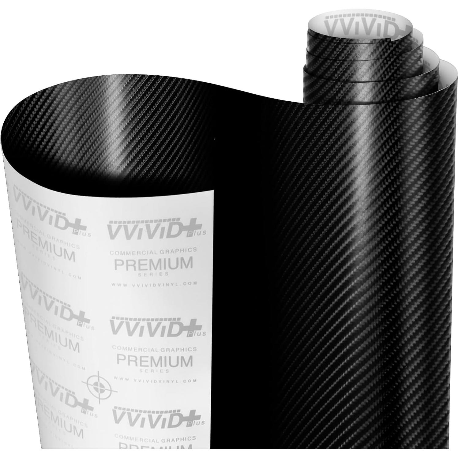 Vinilo de Fibra de Carbono VViViD 30.48x152.4 cm Negro