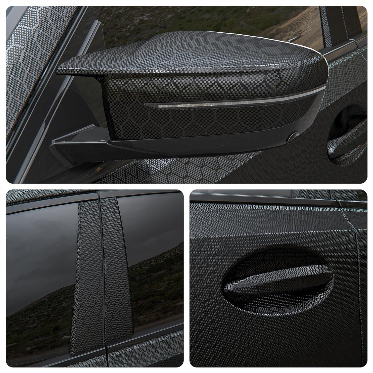 Vinilo Envoltura de Fibra de Carbono Lypumso 0.3m x 3m Negro Mate