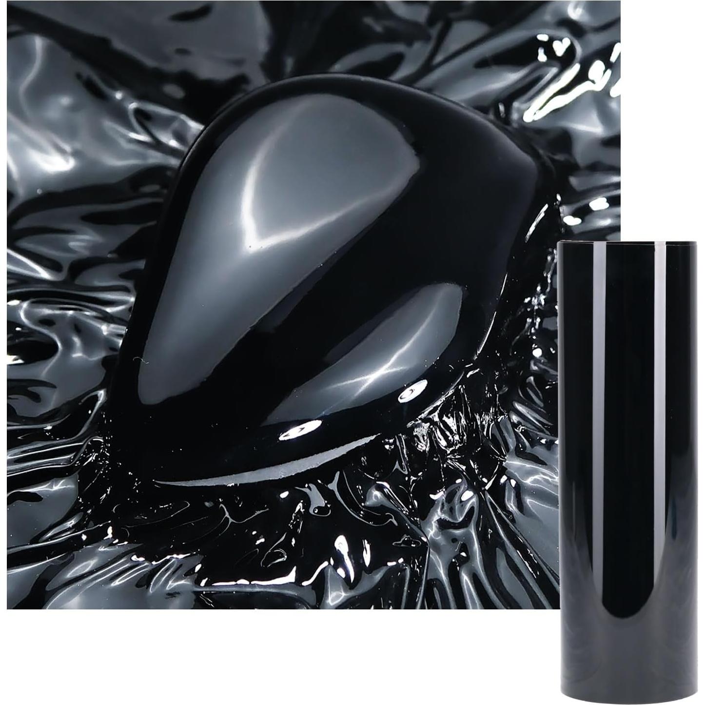 Vinilo Negro Brillante OuranioToxo 45cm x 1.5m Adhesivo PVC