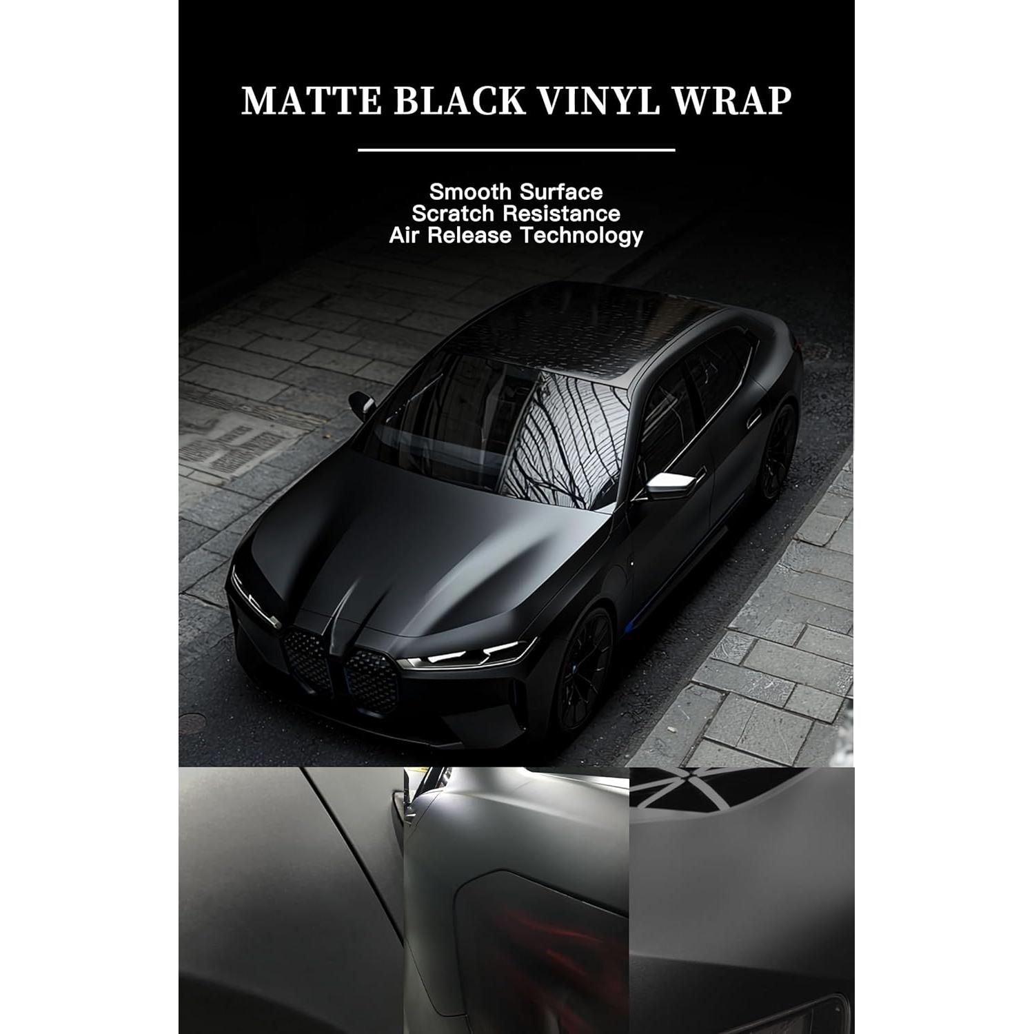 Vinilo para Autos XINXINVibe 1m x 1.5m Negro Mate PVC