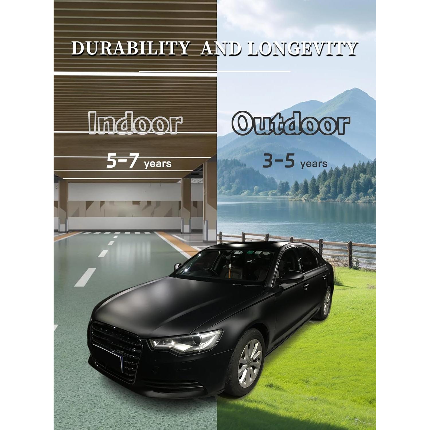 Vinilo para Autos XINXINVibe 1m x 1.5m Negro Mate PVC