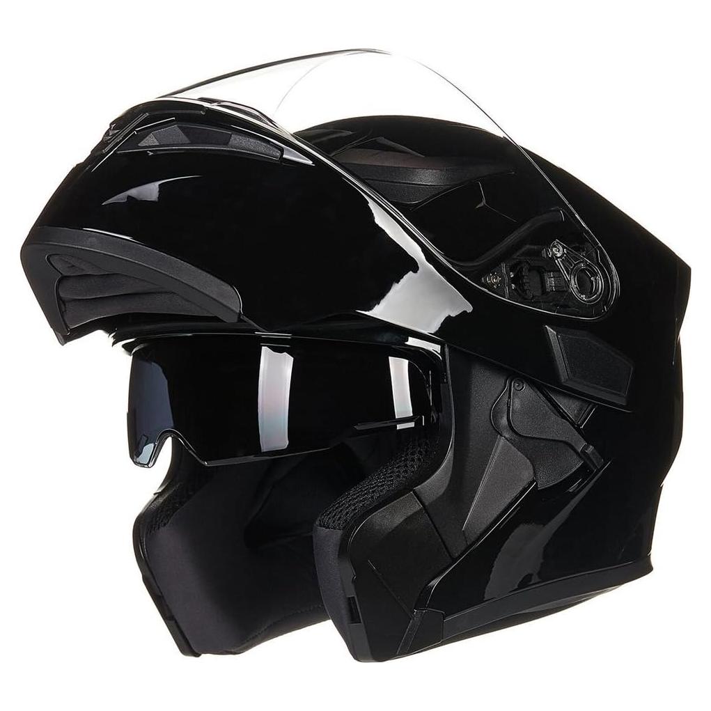 ILM Motorcycle Dual Visor Flip up Modular Full Face Helmet DOT 6 Colors Model 902