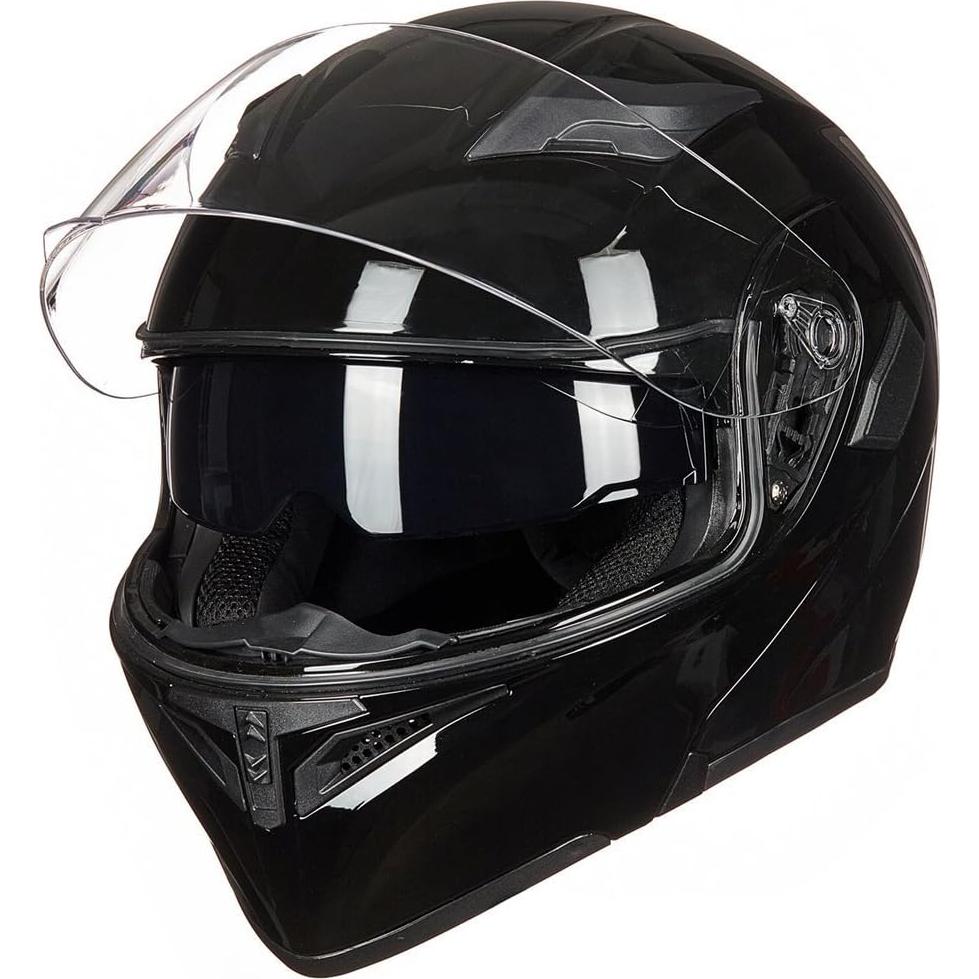 ILM Motorcycle Dual Visor Flip up Modular Full Face Helmet DOT 6 Colors Model 902
