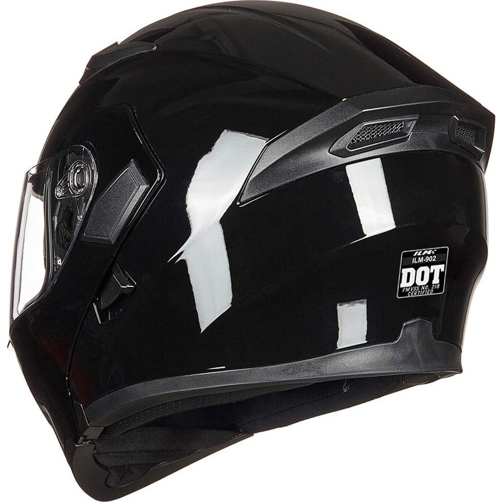 ILM Motorcycle Dual Visor Flip up Modular Full Face Helmet DOT 6 Colors Model 902
