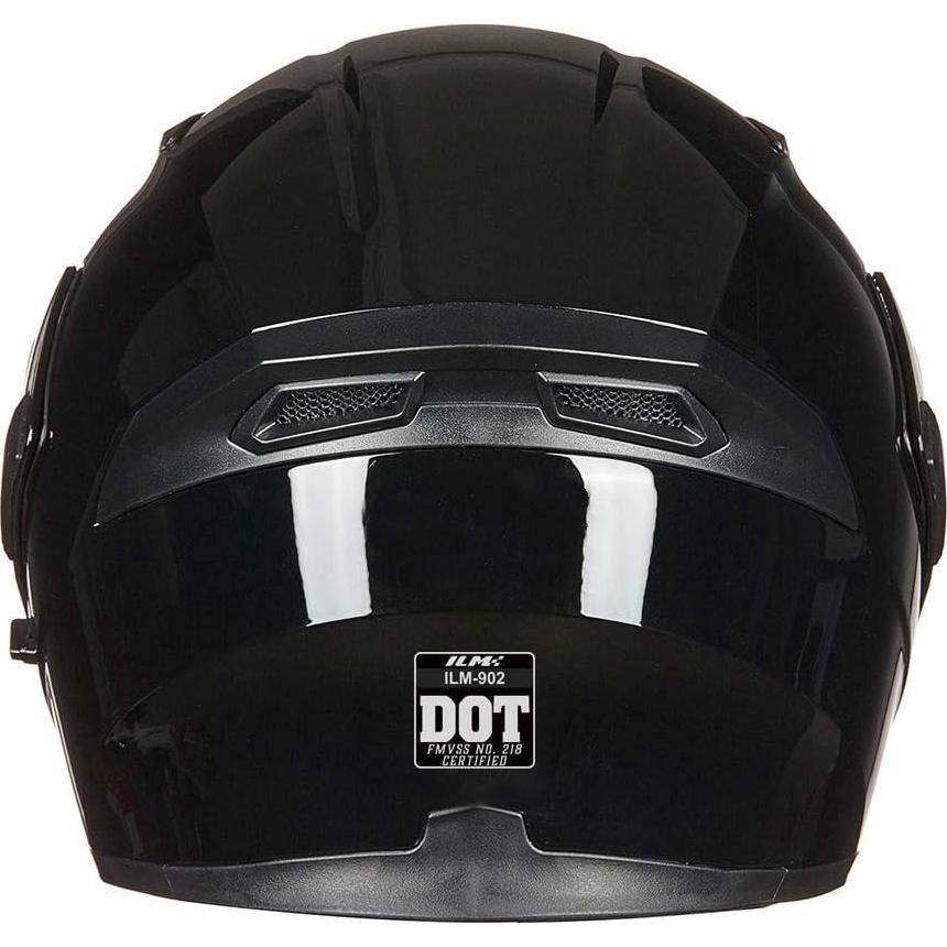 ILM Motorcycle Dual Visor Flip up Modular Full Face Helmet DOT 6 Colors Model 902