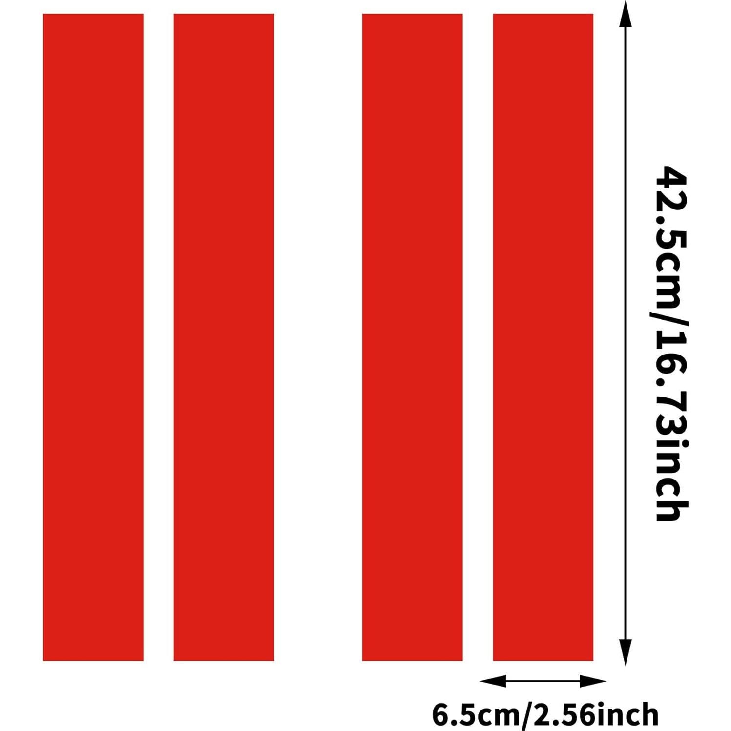 Calcomanías de Vinilo TOMALL para Coche - Rayas Rojas 2 Pares