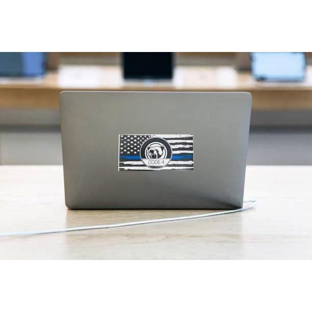 10pcs Thin Blue line Flag Car Sticker Decal, Police Support American Flag Bumper Stickers for Cars Trucks Window Laptop, Bandera de policía la línea Azul para carro