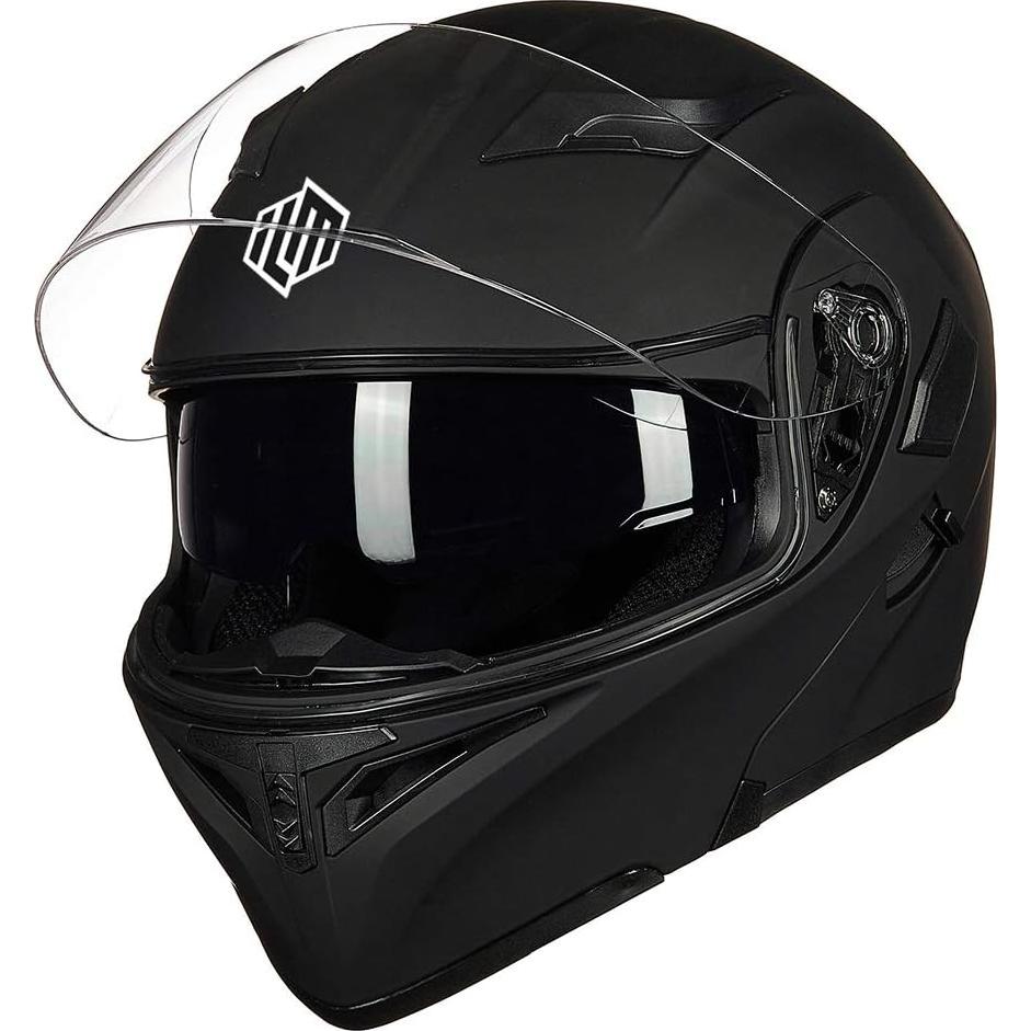 ILM Motorcycle Dual Visor Flip up Modular Full Face Helmet DOT 6 Colors Model 902