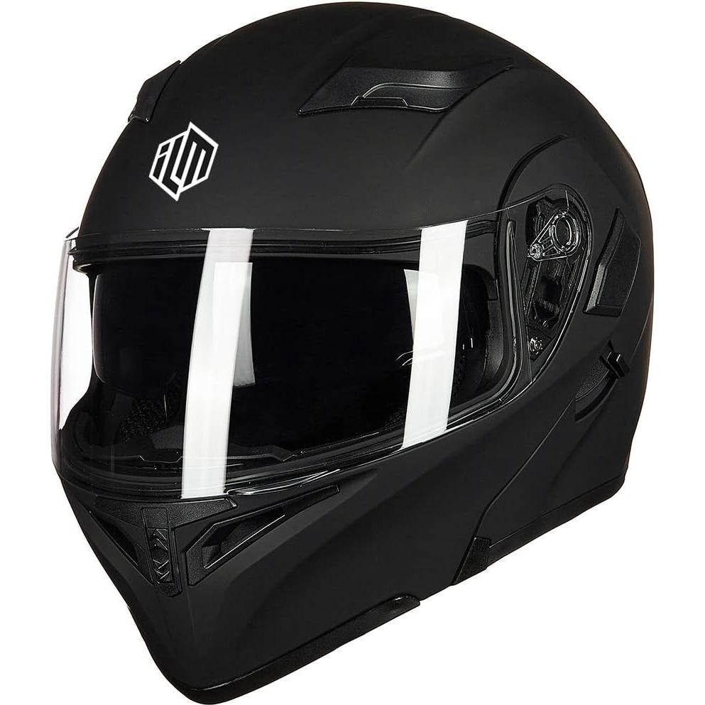 ILM Motorcycle Dual Visor Flip up Modular Full Face Helmet DOT 6 Colors Model 902