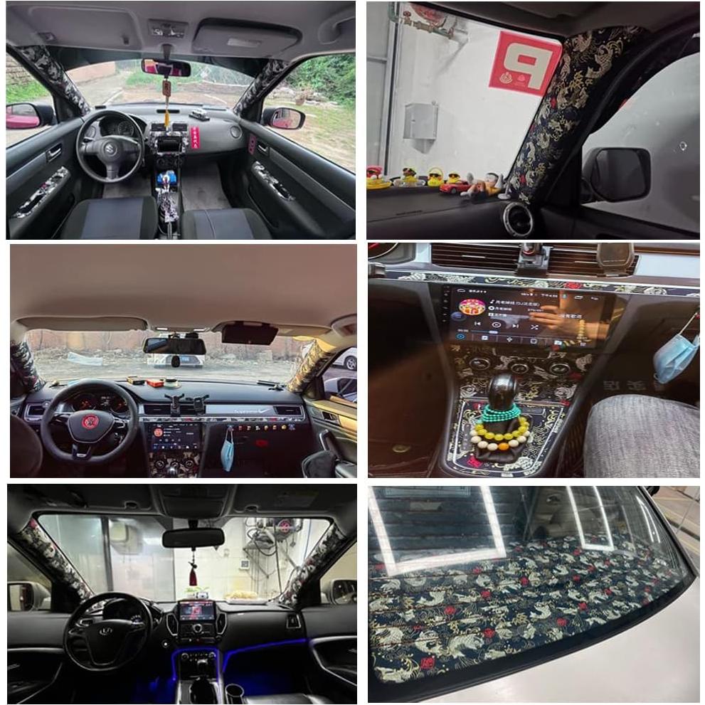 Calcomanía Interior de Auto Zicobox Algodón Bronceado 24.9x145cm