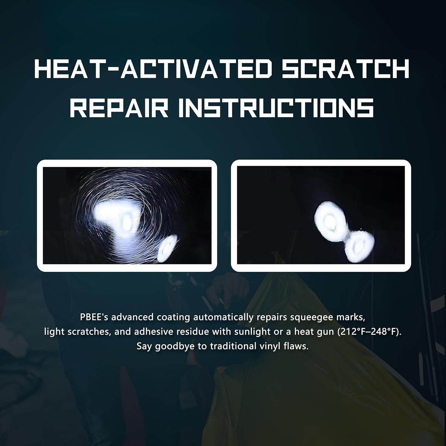 Envoltura de Vinilo Negro Piano PBEE 0.46m x 1.52m Autoreparación