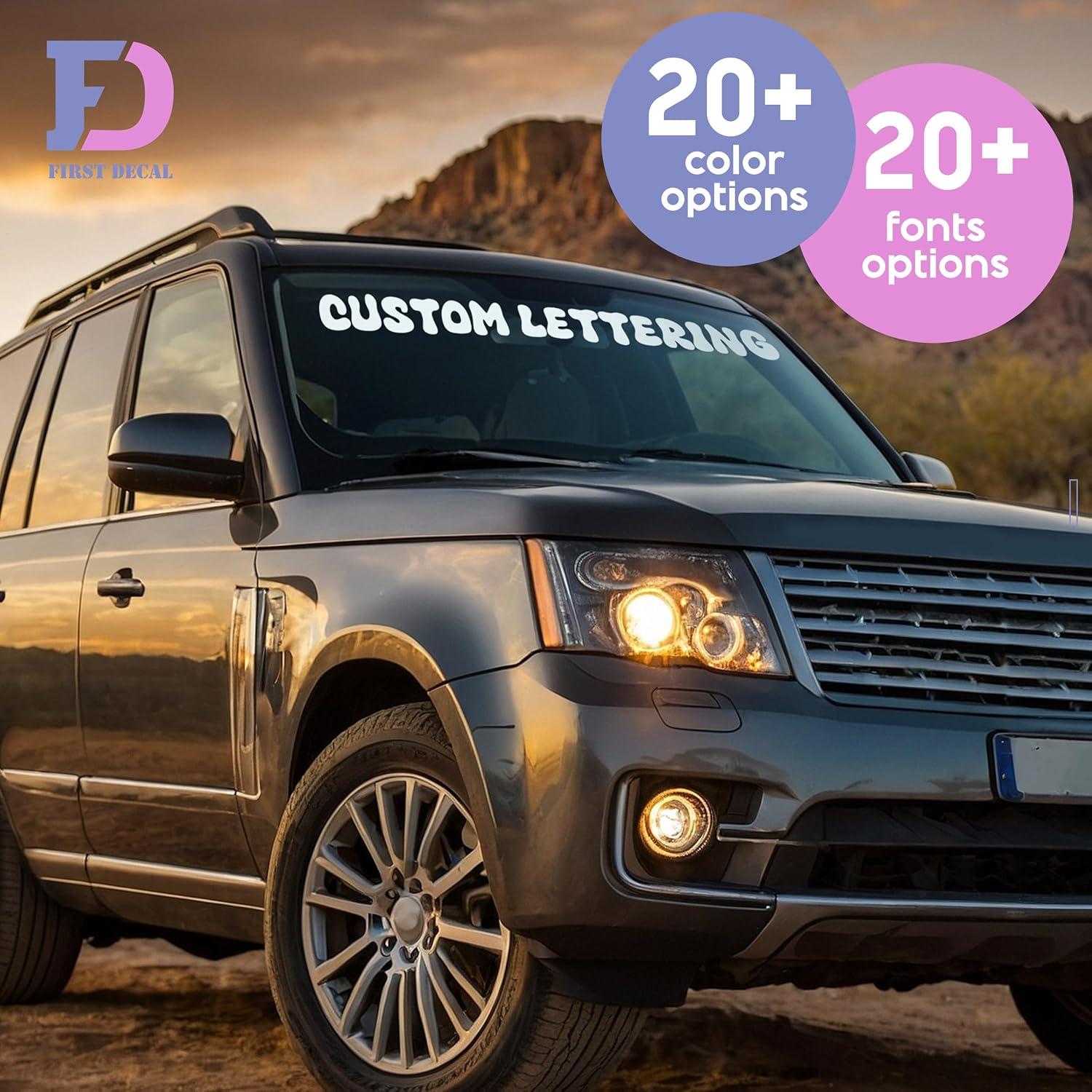 Calcomanía Personalizada para Parabrisas Firstix - Vinilo Resistente