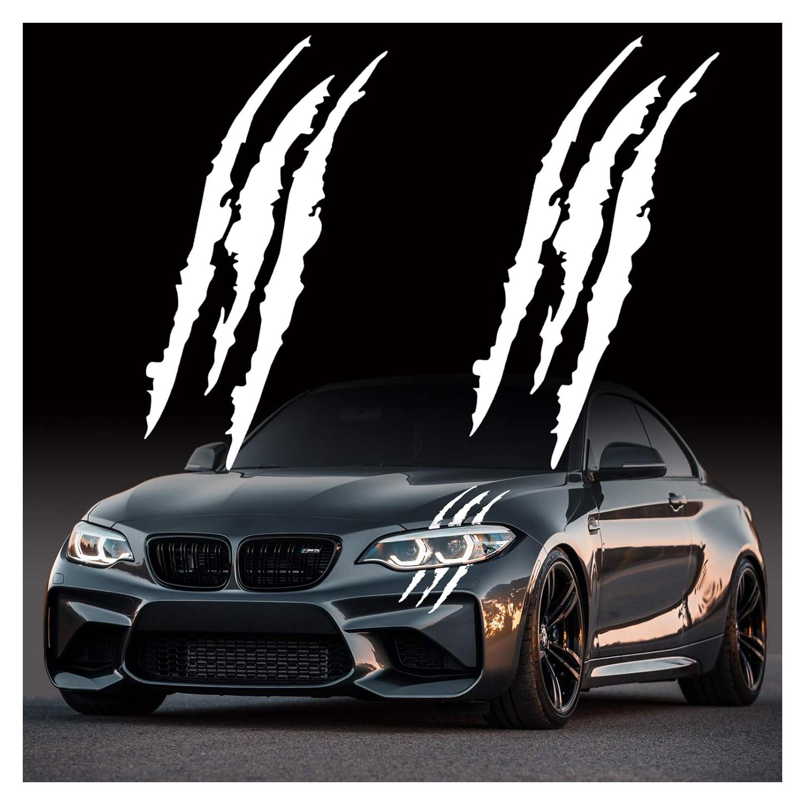 Calcomanías de Faros Marcas de Garra Plateado Reflectante 40 cm