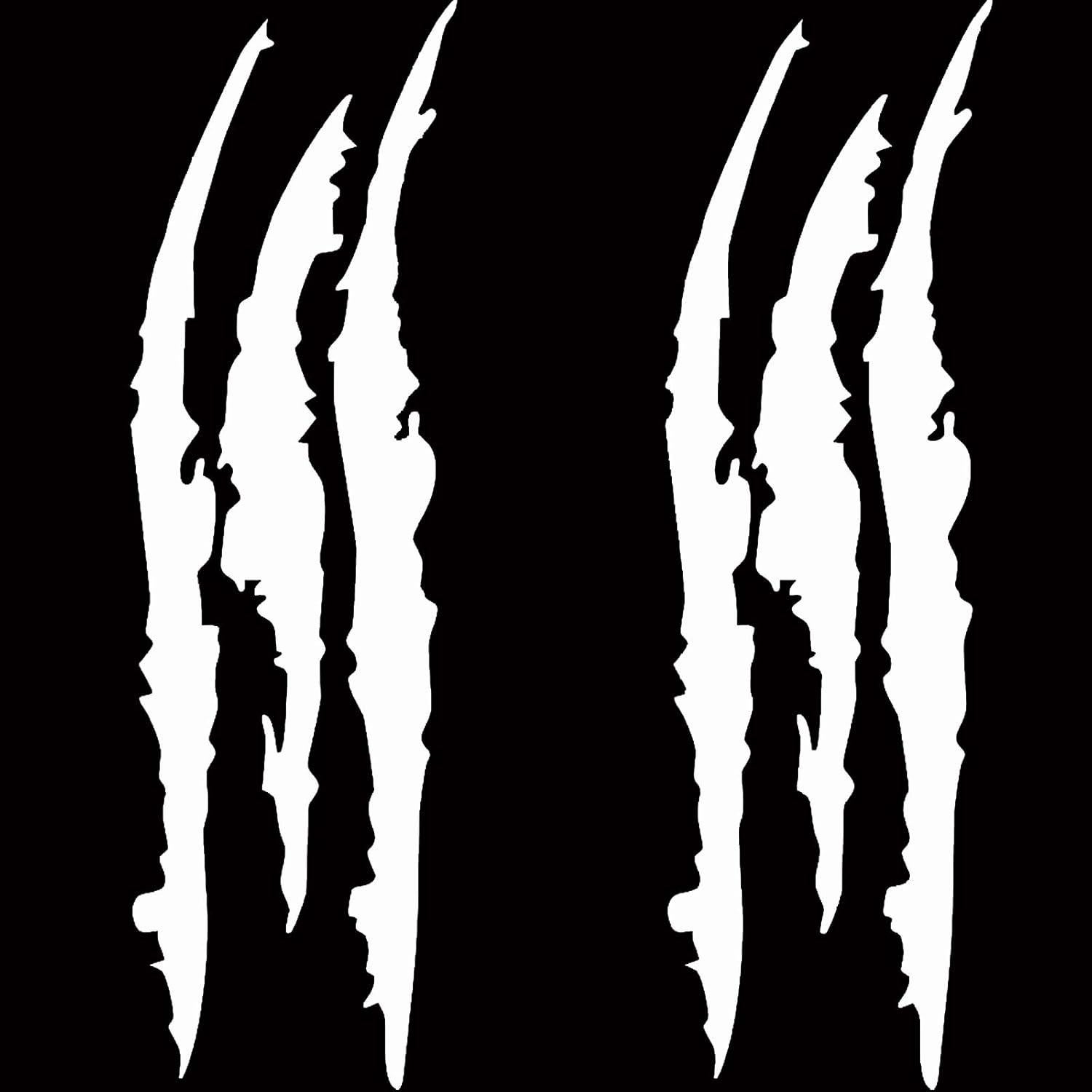 Calcomanías de Faros Marcas de Garra Plateado Reflectante 40 cm