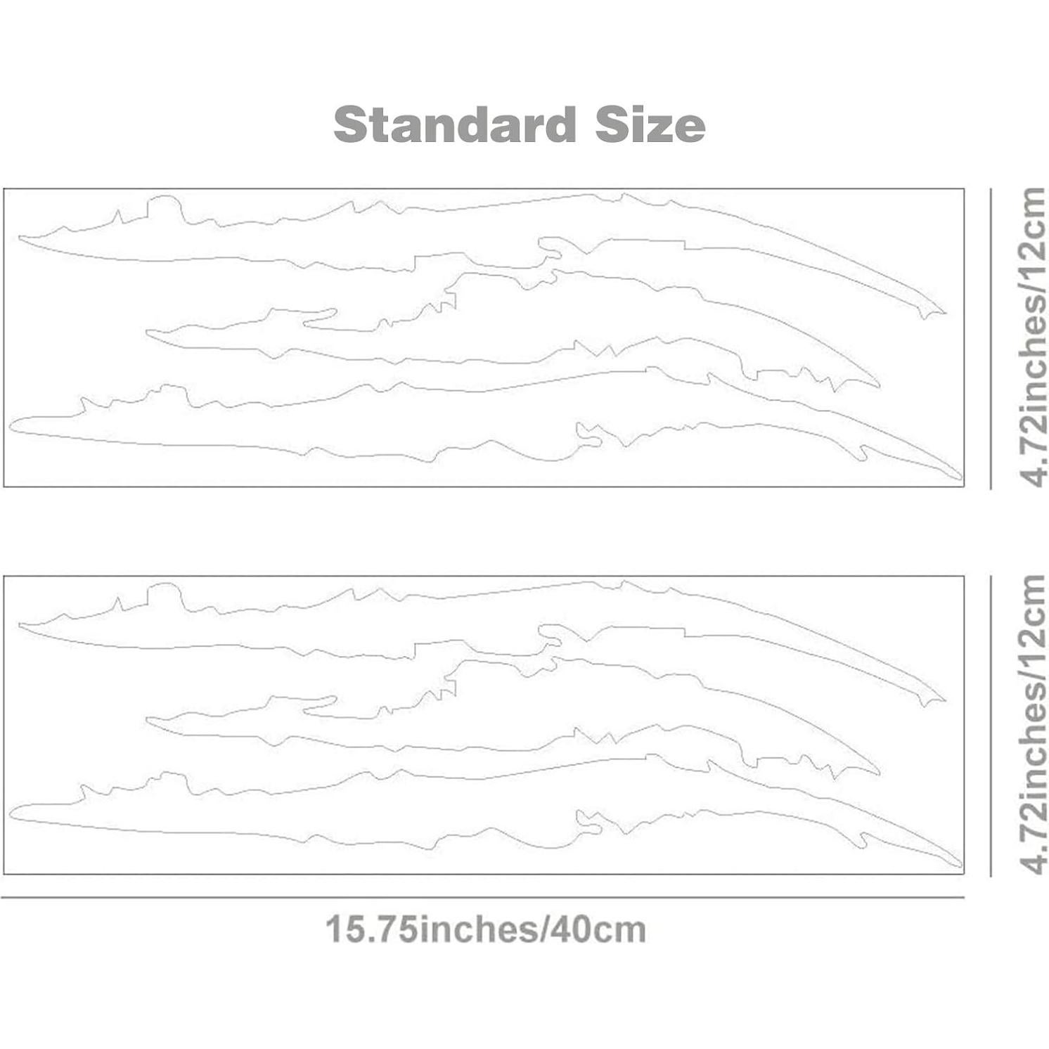 Calcomanías de Faros Marcas de Garra Plateado Reflectante 40 cm