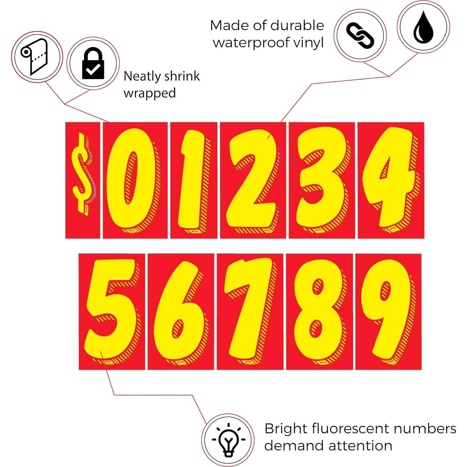 Calcomanías de Vinilo EZ Line Número 4 Rojas y Amarillas 36 Unidades
