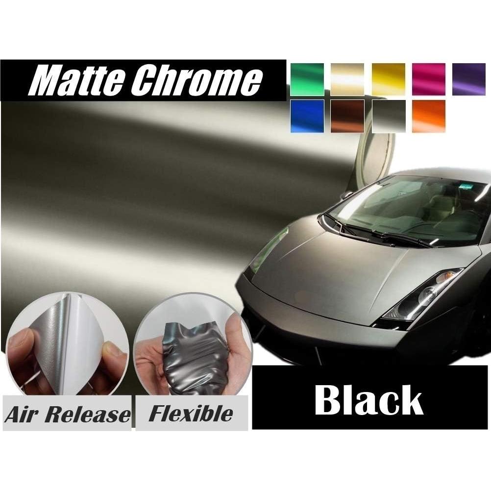 Vinilo Adhesivo Cromo Mate Satinado JNK NETWORKS 25x140 cm Negro