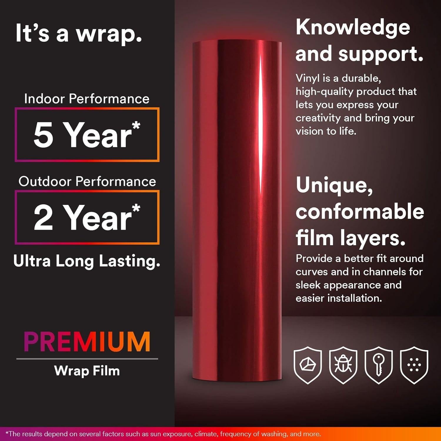 Vinilo Adhesivo EZAUTO WRAP 24x60" Rojo con Herramientas