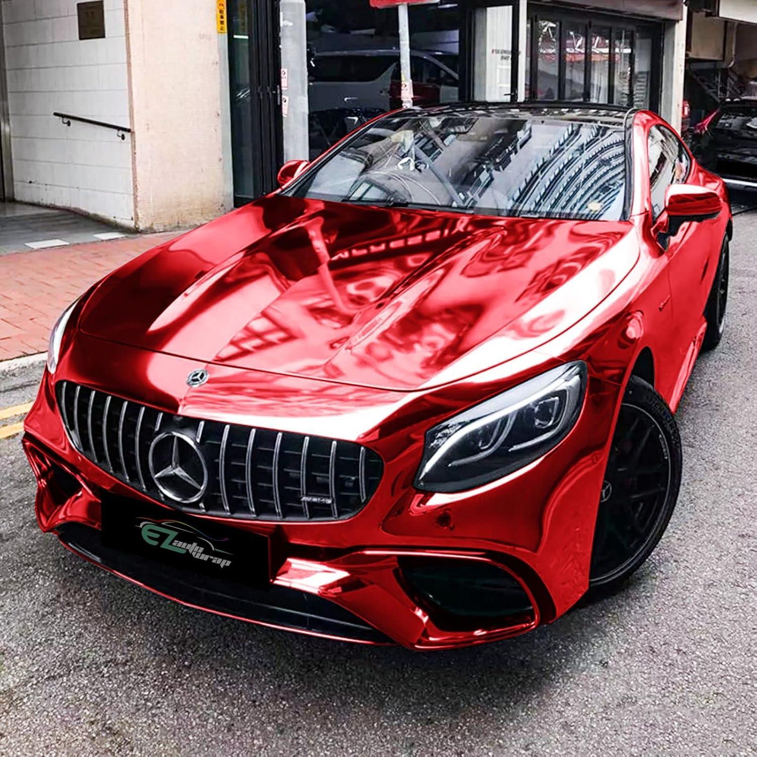 Vinilo Adhesivo EZAUTO WRAP 24x60" Rojo con Herramientas