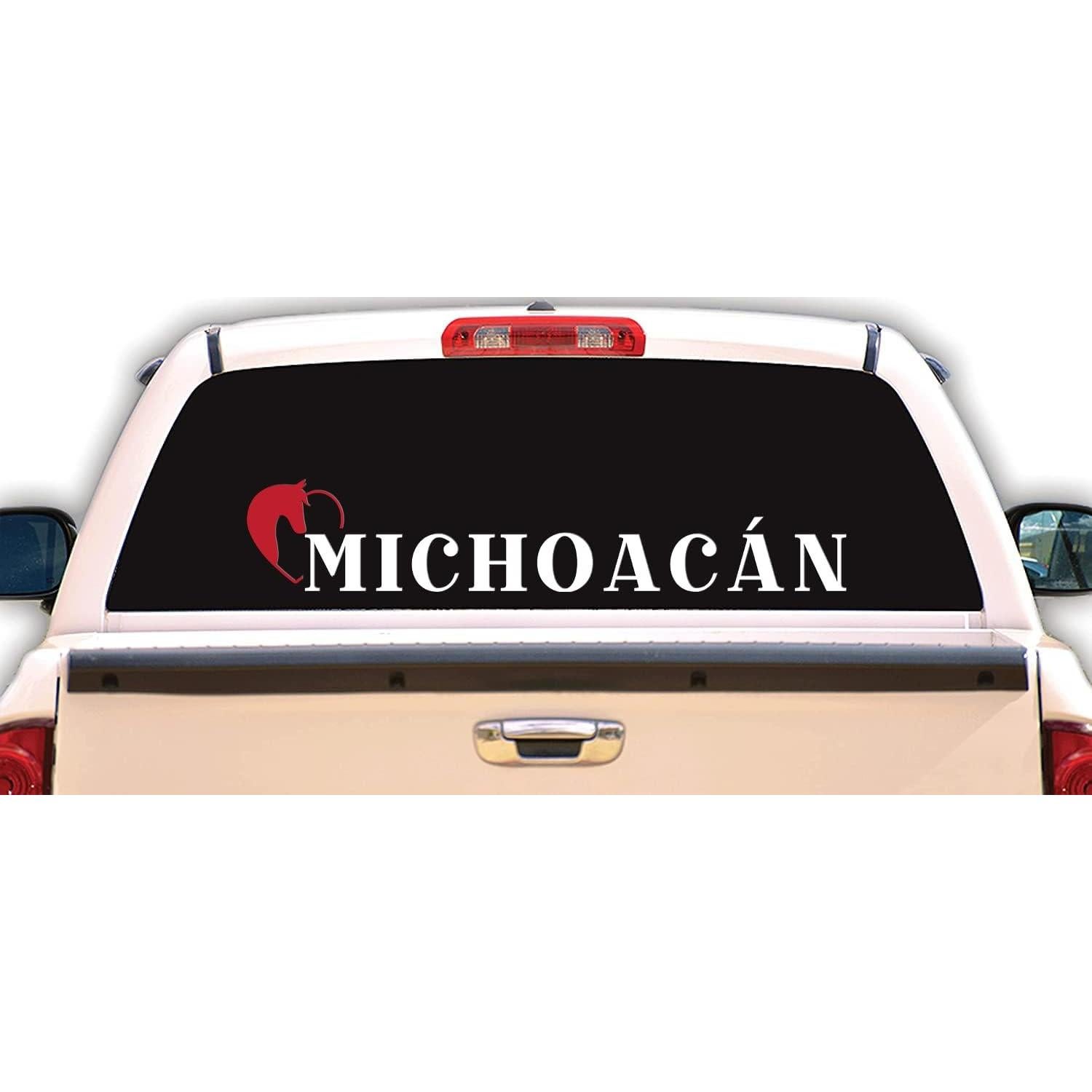 Calcomanía de Michoacán para Autos y Trocas - Caballo Rojo y Blanco