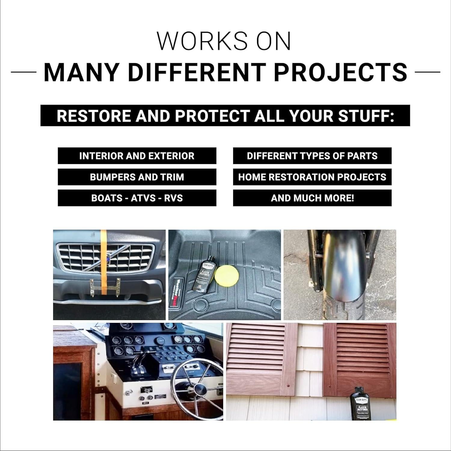 Restablecedor de Plástico CAR GUYS 240ml - Protección UV y Acabado Seco