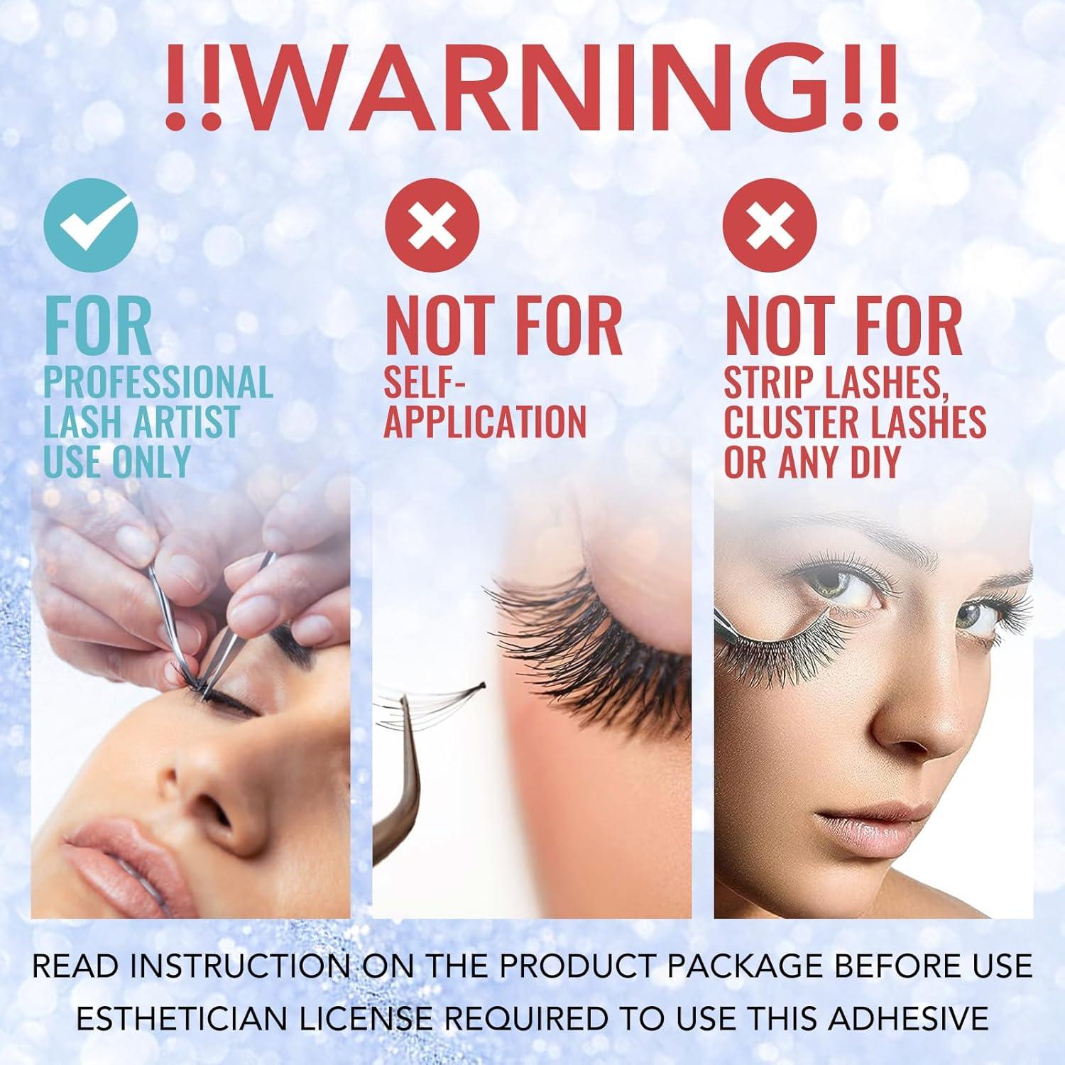 Transparent Eyelash Extension Glue Lash Glue for Eyelash Extensions - (0.17fl.oz / 5ml) 1-2 S Fast Drying/Retention 6 Week/Clear Eyelash Adhesive for Eyelash Extensions Professional Supplies