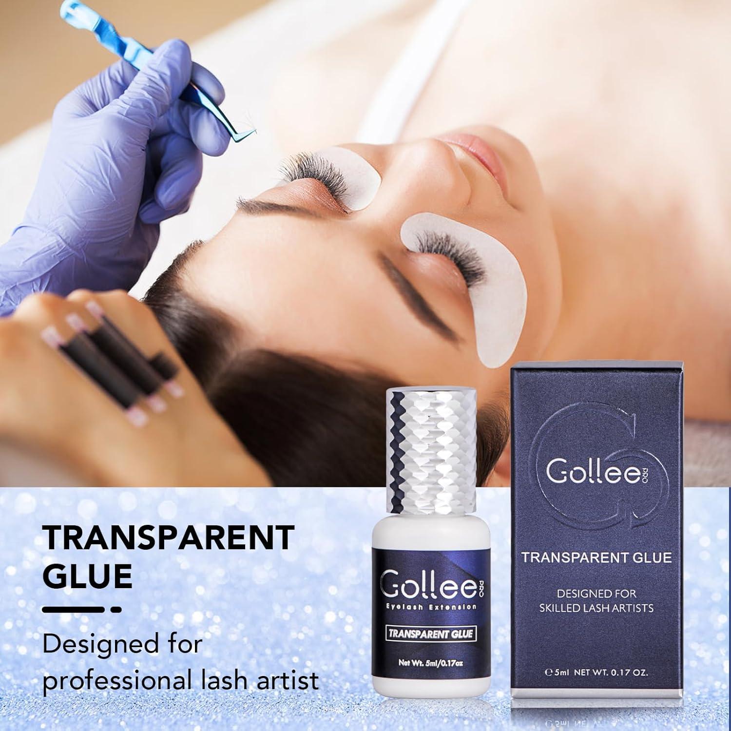 Transparent Eyelash Extension Glue Lash Glue for Eyelash Extensions - (0.17fl.oz / 5ml) 1-2 S Fast Drying/Retention 6 Week/Clear Eyelash Adhesive for Eyelash Extensions Professional Supplies